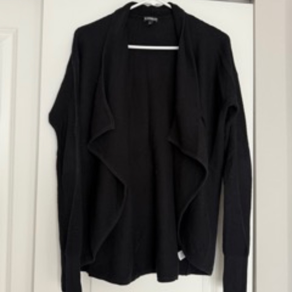 Express Black Ribbed Cardigan - Size M